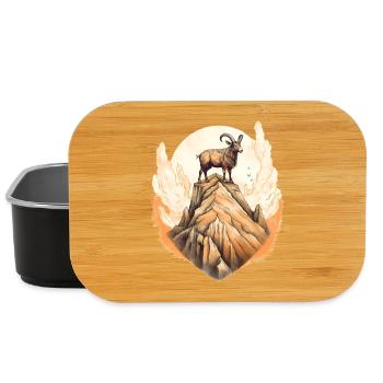 Mystical mountain goat print - Lunch Box - black - Front
