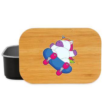 Einhorn Skater Skateboard - Lunch Box - Schwarz - Vorne
