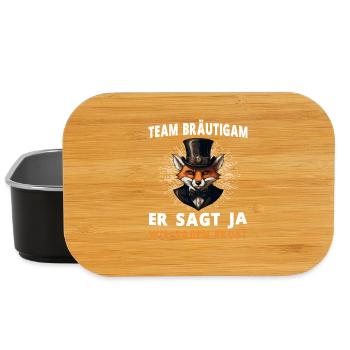 Junggesellenabschied Bräutigam Hochzeit Fuchs - Lunch Box - Schwarz - Vorne