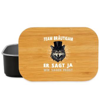 Wolf Junggesellenabschied Bräutigam Hochzeit - Lunch Box - Schwarz - Vorne