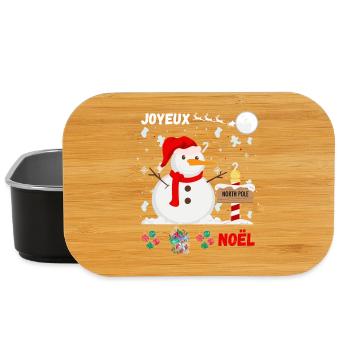 Merry Christmas Snowman - Lunch Box - black - Front