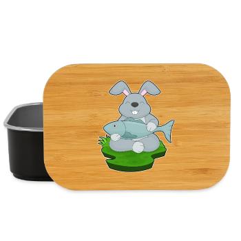 Hase Angler Fisch Angeln - Lunch Box - Schwarz - Vorne