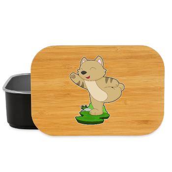 Cat Yoga Fitness Gymnastics - Lunch Box - black - Front