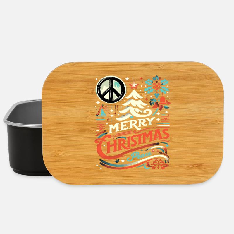 Vintage Peace Christmas Xmas - Lunch Box - Schwarz