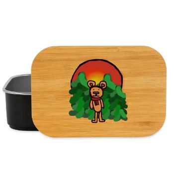 Waldbewohner Märchen Bär alleine Einsamkeit Wald - Lunch Box - Schwarz - Vorne