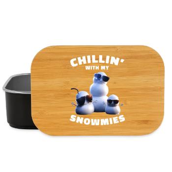 Chillin With My Snowmies Funny Snowmen - Lunch Box - black - Front