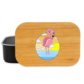 Flamingo Sonnenuntergang - Lunch Box - Schwarz - Vorne