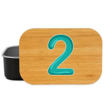 2 - Zahl - Nummer Zwei - Lunch Box - Schwarz - Vorne