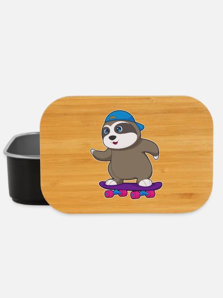 Faultier Skater Skateboard Sport - Lunch Box - Schwarz
