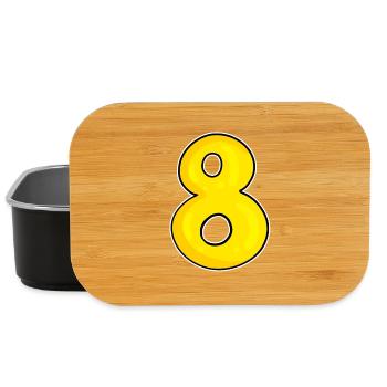 Number 8 Number Eight - Lunch Box - black - Front