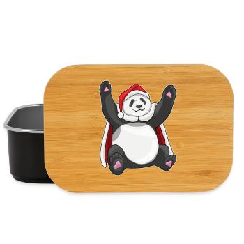 Chapeau de père Noël Panda - Boîte à goûter - noir - Devant