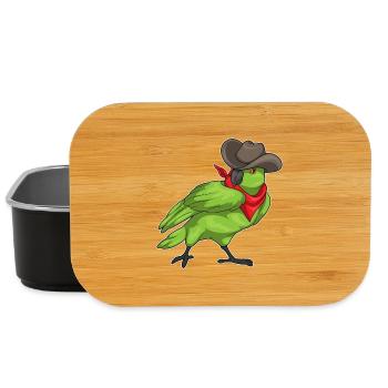 Perroquet Cowboy chapeau de Cowboy - Boîte à goûter - noir - Devant