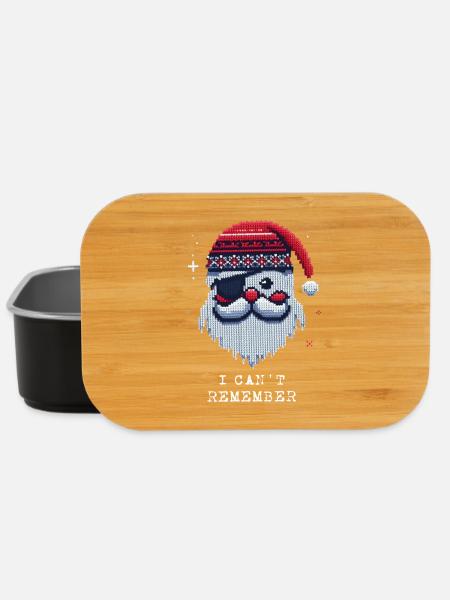 Weihnachtsmann mit Augenklappe Strickmuster - Lunch Box - Schwarz
