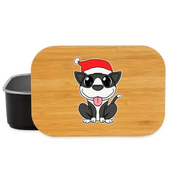 Terrier Dog Animal Christmas - Lunch Box - black - Front