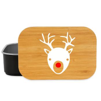 Rudolph Geweih Weihnachten Xmas Rentier Hirsch - Lunch Box - Schwarz - Vorne