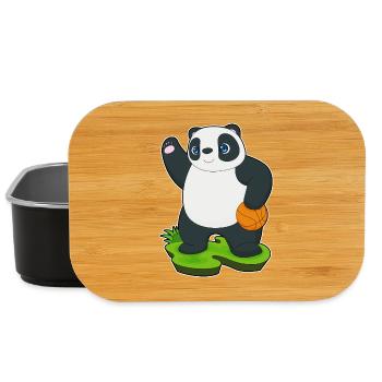 Panda Basketball Player Basketball - Lunch Box - black - Front