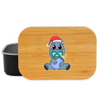Nilpferd Baby Weihnachten - Lunch Box - Schwarz - Vorne