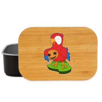 Perroquet Halloween citrouille - Boîte à goûter - noir - Devant
