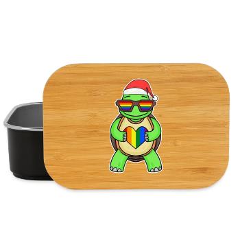Turtle Rainbow Christmas - Lunch Box - black - Front