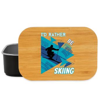 I'd Rather Ski - Ski Wintersportler Skifahrer - Lunch Box - Schwarz - Vorne