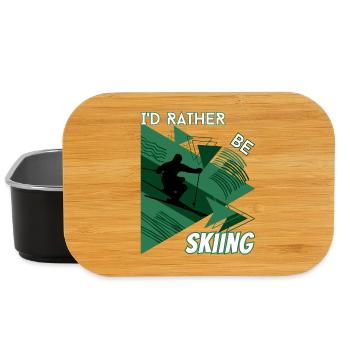 I'd Rather Ski - Ski Wintersportler Skifahrer - Lunch Box - Schwarz - Vorne