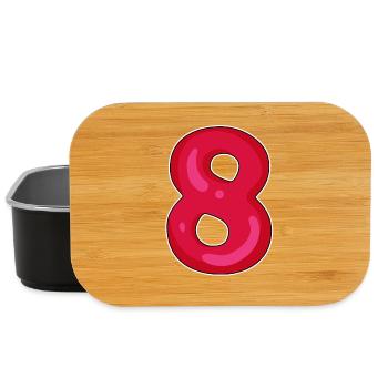Number 8 Number Eight - Lunch Box - black - Front