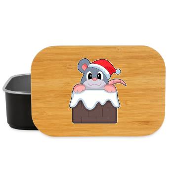 Maus Weihnachten Weihnachtsmütze - Lunch Box - Schwarz - Vorne