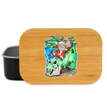 Santa Claus on Dino - Lunch Box - black - Front