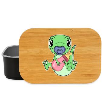 Motif de bébé lézard - Boîte à goûter - noir - Devant