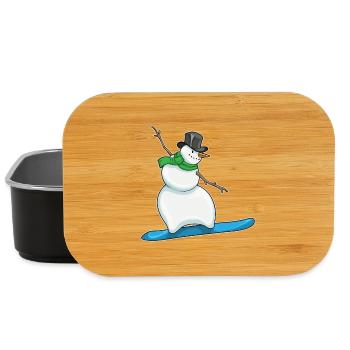 Snowman Christmas Snowboard - Lunch Box - black - Front
