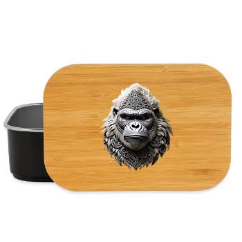 Gorillakopf Tribal Weißes Gorilla-Tattoo - Lunch Box - Schwarz - Vorne