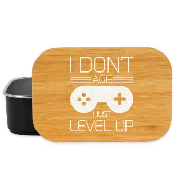 Ich altere nicht, ich levele nur Gaming-Shirt auf - Lunch Box - Schwarz - Vorne