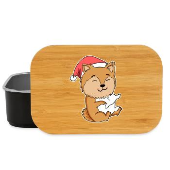 Zwergspitz Hund Tier Weihnachten - Lunch Box - Schwarz - Vorne
