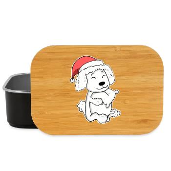 Poodle Dog Animal Christmas - Lunch Box - black - Front