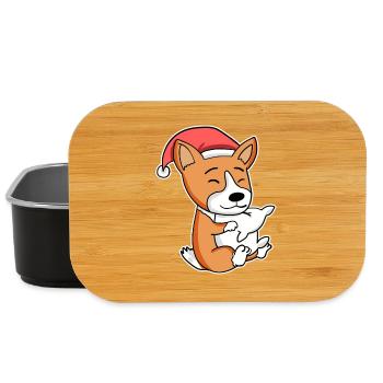 Welsh Corgi chien Animal Noël - Boîte à goûter - noir - Devant