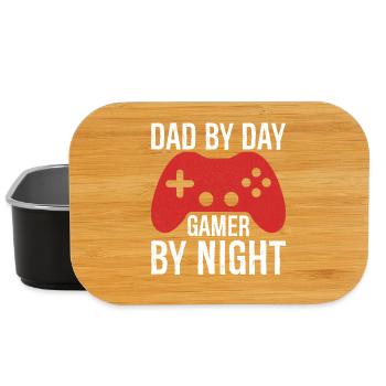 Dad By Day Gamer By Night Gamer Gifts Video Gaming - Lunch Box - black - Front