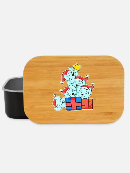 Kaninchen Weihnachtsbaum Weihnachten - Lunch Box - Schwarz