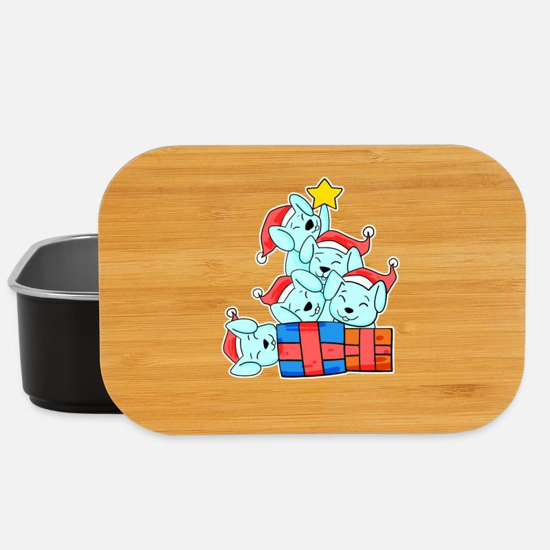Kaninchen Weihnachtsbaum Weihnachten - Lunch Box - Schwarz