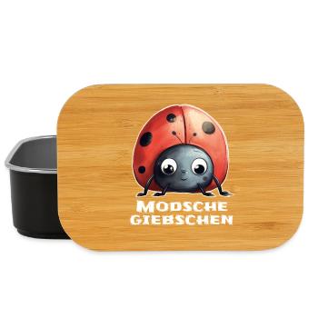 Modschegiebchen Marienkäfer Sächsisch Geschenk - Lunch Box - Schwarz - Vorne
