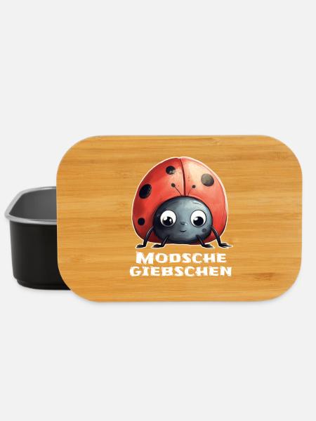 Modschegiebchen Marienkäfer Sächsisch Geschenk - Lunch Box - Schwarz