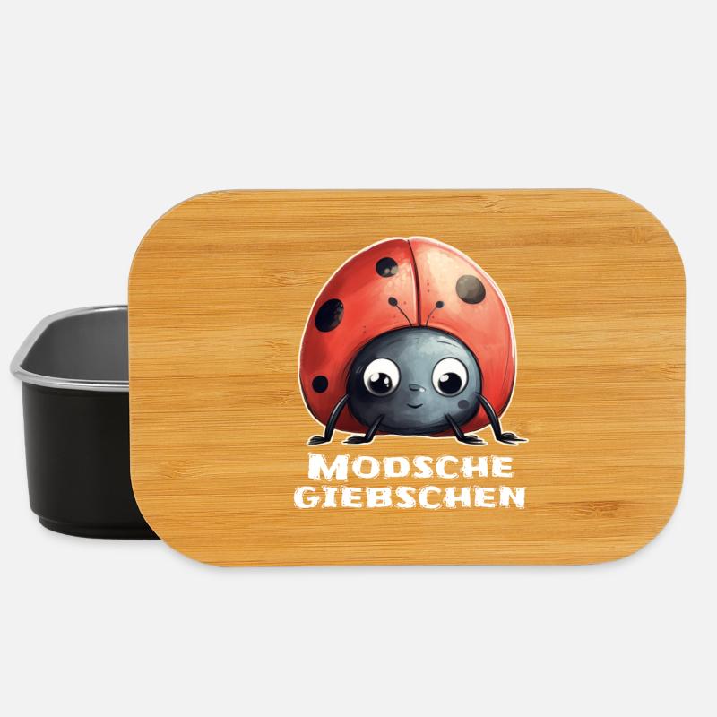 Modschegiebchen Marienkäfer Sächsisch Geschenk - Lunch Box - Schwarz
