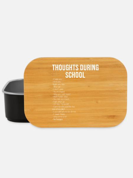 thoughts during school funny shirt - Boîte à goûter - noir