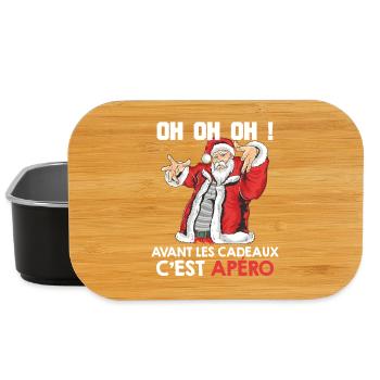 OH OH OH Cadeaux Apéro Humour Noël Famille Pull - Boîte à goûter - noir - Devant