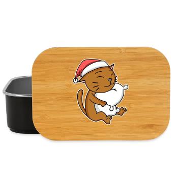 Chat, Mignon, Chat Abyssin, Fatigué, Noël - Boîte à goûter - noir - Devant