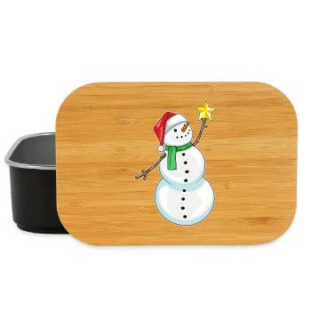 Poinsettia de Noël bonhomme de neige - Boîte à goûter - noir - Devant