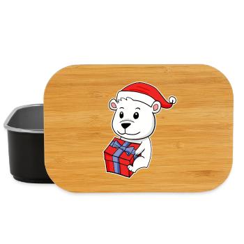 Ours polaire avec chapeau de Noël - Boîte à goûter - noir - Devant