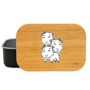 Goat Motif - Lunch Box - black - Front