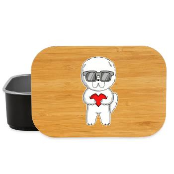 Hund mit Herz und Brille - Bichon Frise - Lunch Box - Schwarz - Vorne