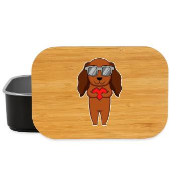 Dog with heart and glasses - Dachshund - Lunch Box - black - Front