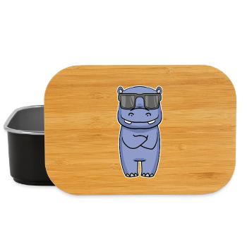 Nilpferd mit Brille - Lunch Box - Schwarz - Vorne